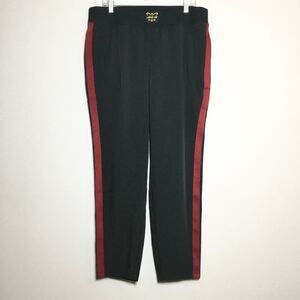 Laila Ali jogger black athletic pants boxing work out red blue side stripes XL